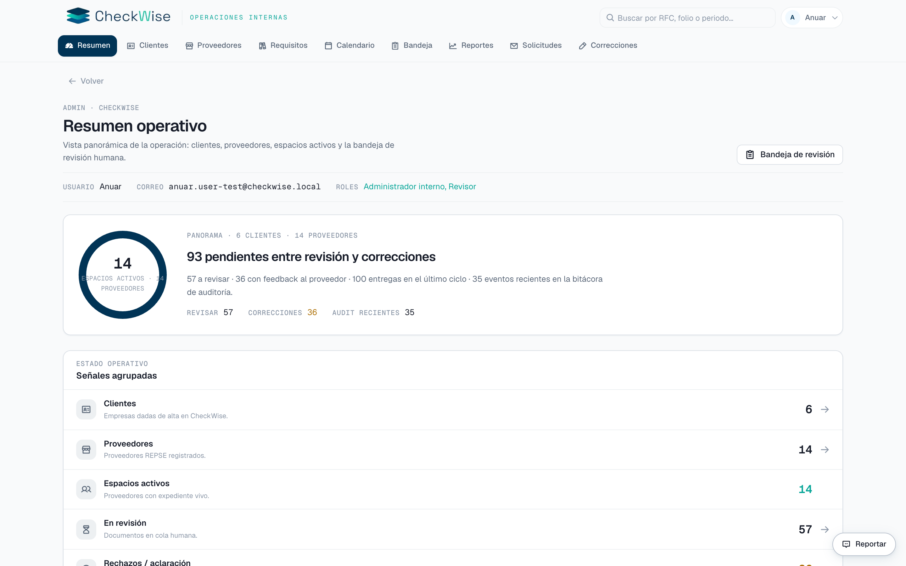 CheckWise - Plataforma de Cumplimiento REPSE vista de evidencia del proyecto